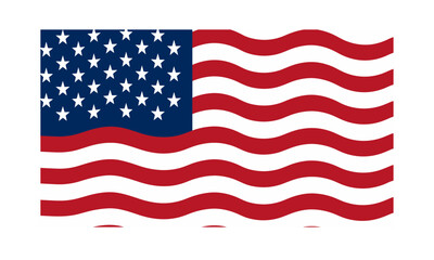 Vector illustration of american flag waving