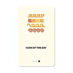 Ancient patterns from Roman Empire flat vector icon. Antique symbols and art for decoration vector illustration. Culture, history, mythology concept for web design and apps