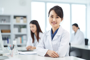 Obraz premium Asian female doctor in a classroom setting