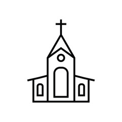 Church building line icon, church Icon outline isolated on white background..eps