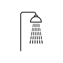 Shower outline icon. Showerheads simple line vector icon. Symbol flat illustration..eps