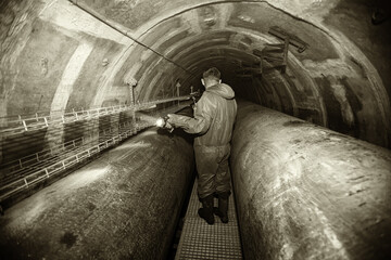 Inspection of the technical condition of a large-diameter pipeline for the supply of drinking water...