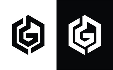 g hexagon abstract logo