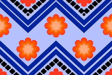 Ethnic flower geometric patterns 
