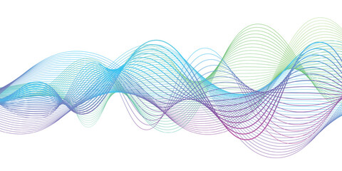 Technology Abstract wave png background stylized line landing page waves stripes. abstract colorful flowing wave lines isolated on white background .Data transmission, sound wave, technology.