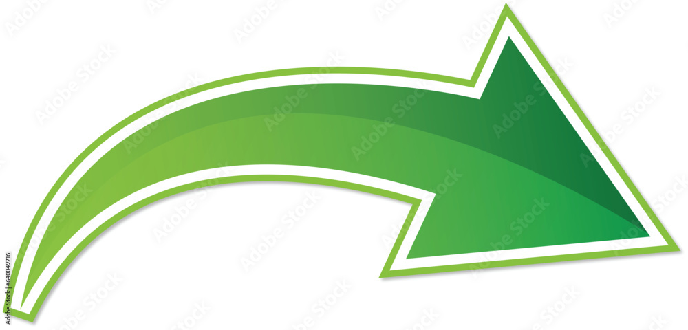 Wall mural Green Arrow To Pull Elements Clipart Transparent PNG Hd. 3d Green Arrow Right Direction Icon on a Transparent Background, arrow icon Illustration Vector for your web site design.