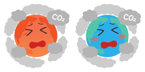 地球温暖化イメージ_ベクターイラスト