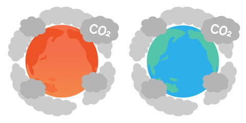 地球温暖化イメージ_ベクターイラスト