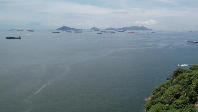 Aerial views from over Fleminco and Perico Island just outside of Panama City, Panama