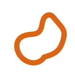 Orange outline abstract shapes decor 