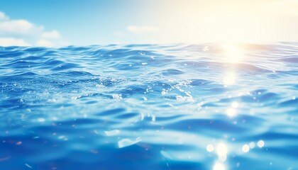 Beautiful hazy nature on the water blue background