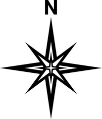 Fototapeta premium Black north symbol. North sign.