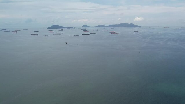 Aerial views from over Fleminco and Perico Island just outside of Panama City, Panama