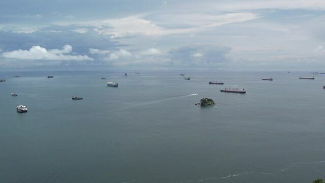 Aerial views from over Fleminco and Perico Island just outside of Panama City, Panama
