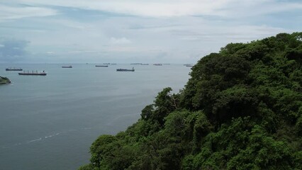 Aerial views from over Fleminco and Perico Island just outside of Panama City, Panama