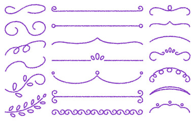 クレヨン素材　手描きの装飾パーツいろいろセット