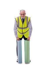 Old foreman isolated on white