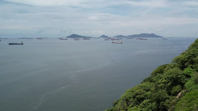 Aerial views from over Fleminco and Perico Island just outside of Panama City, Panama