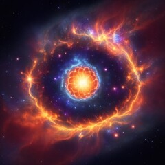 Obraz premium Supernova Nova Event Cosmic Blast Celestial Flare Galactic Explosion Nova Explosion Supernova Event Cosmic Nova