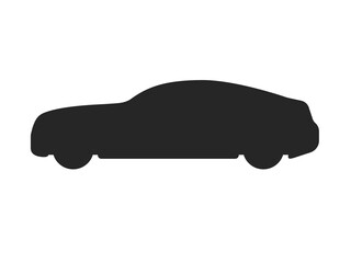自動車の、クーペタイプのシルエットのイラスト
