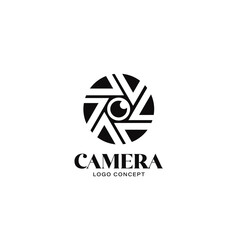 Photography camera lens Logo Design Symbol Template Flat Style Vector Illustration