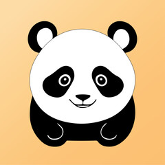 Cute baby panda flat vector 