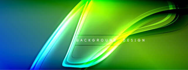 Vector abstract background - liquid transparent bubble shapes on fluid gradient with shadows and light effects