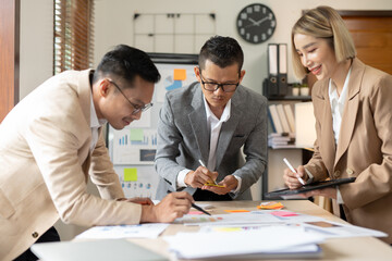 Group asia business people of business people in the company's meeting room. 