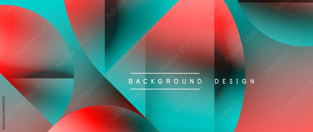 Poster minimalistic geometric backdrop showcasing metallic circles and squares, embodying understated elega