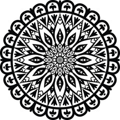 Beautiful circle pattern mandala art isolated on a white background, Indian style mandala art for festival decoration, decoration elements for meditation poster, henna, tattoo art