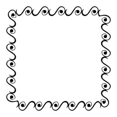 simple seamless vector square hand draw sketch floral border
