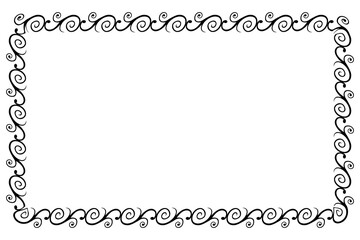 simple seamless vector rectangle hand draw sketch floral border
