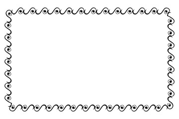 simple seamless vector rectangle hand draw sketch floral border

