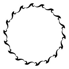 simple seamless vector circle hand draw sketch floral border
