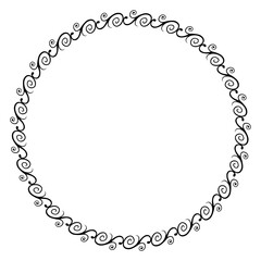 simple seamless vector circle hand draw sketch floral border
