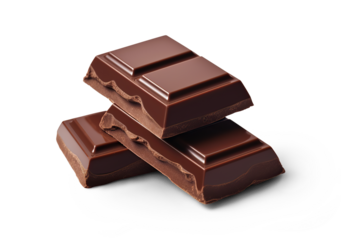 Chocolate bar pieces . hand cut
 on transparent 