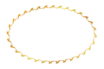 Fototapeta premium simple seamless vector gold golden oval hand draw sketch floral border 