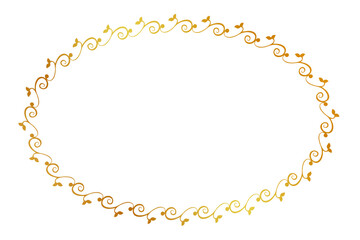simple seamless vector gold golden oval hand draw sketch floral border
