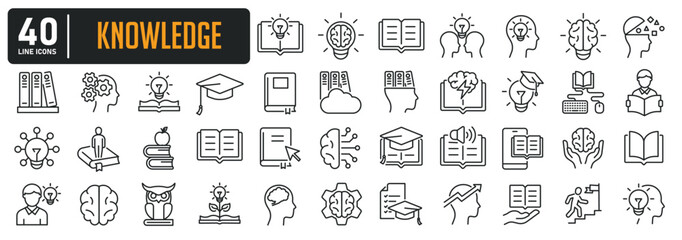 Knowledge line icons. Editable stroke. For website marketing design, logo, app, template, ui, etc. Vector illustration.