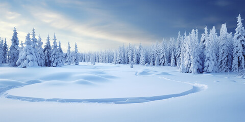 pristine landscape covered in undisturbed, freshly fallen snow