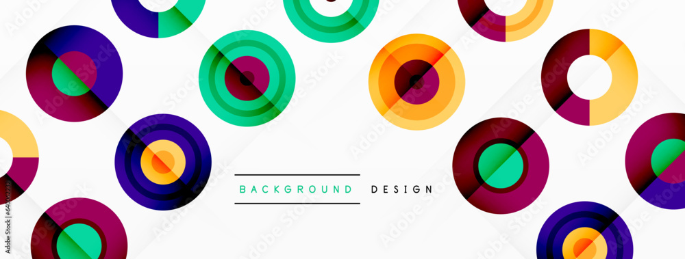 Aufkleber abstract background with circle symmetric grid composition. circle pattern creating sense of movemen