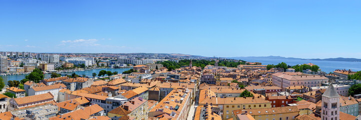 Old town of Zadar panoramic view, Dalmatia, Croatia. The view of Zadar from the tower of Saint...