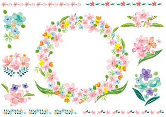 北欧風の花の素材セット