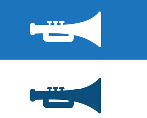 Trumpet music icon vector logo design template