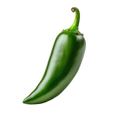 Hot green chili or chilli pepper isolated on transparent background