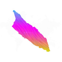 Aruba map in colorful halftone gradients. Future geometric patterns of lines abstract on white background. Vector illustration EPS10
