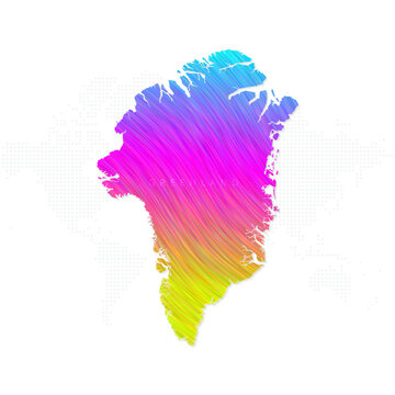 recommend clip art: Greenland map in colorful halftone gradients. Future geometric patterns of lines abstract on white background. Vector illustration EPS10