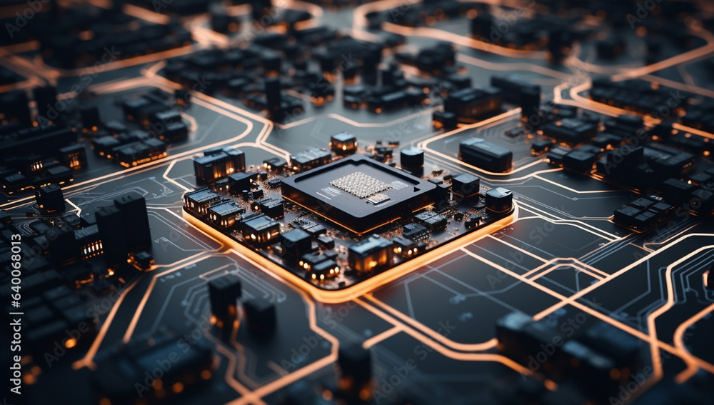Poster technology abstract information computing tech hardware circuit background science electronic digita