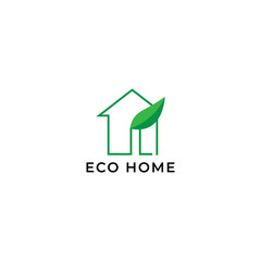 ILLUSTRATION BOTANICAL HOUSE, LEAF NATURE. ECO ELEMENT LOGO ICON GRADIENT COLOR DESIGN VECTOR FOR YOUR BRAND, BUSINESS