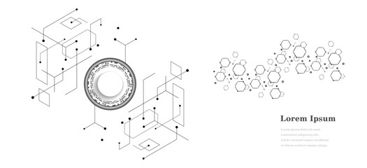 Obraz premium 幾何学 抽象 AI 人工知能 科学 背景 透過